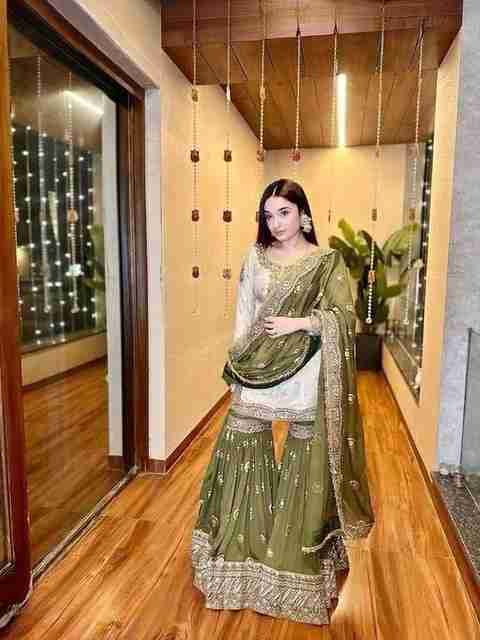 Khodiyar Women Silk Blend Kurta Sharara Dupatta Set - Image 5