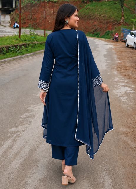 pinfit Women Cotton Rayon Kurta Pant Dupatta Set - Image 5
