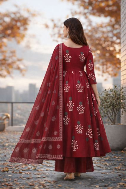 AnAdhTex Women Viscose Rayon Kurta Pant Dupatta Set - Image 3