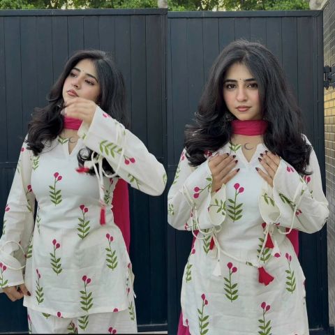 SANGOURI Printed Kurta, Patiala & Dupatta Set - Image 6