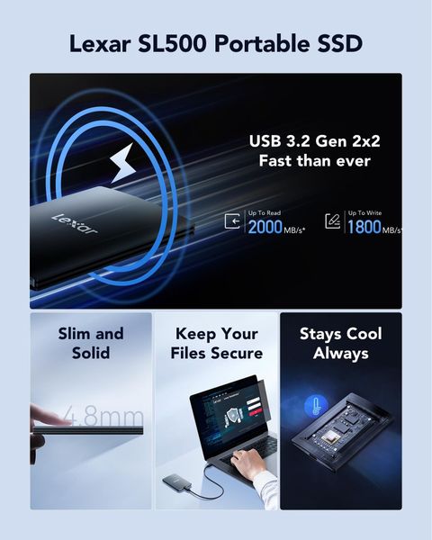 Lexar SL500 1 TB External Solid State Drive (SSD) USB 3.2 Upto
