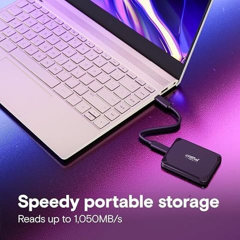 Crucial X9 1.0 TB External Solid State Drive (SSD) 1050MB/s, USB 3.2 C, Windows, Mac & Android, Reliable for Games, Files & Backups (Black) - Image 6