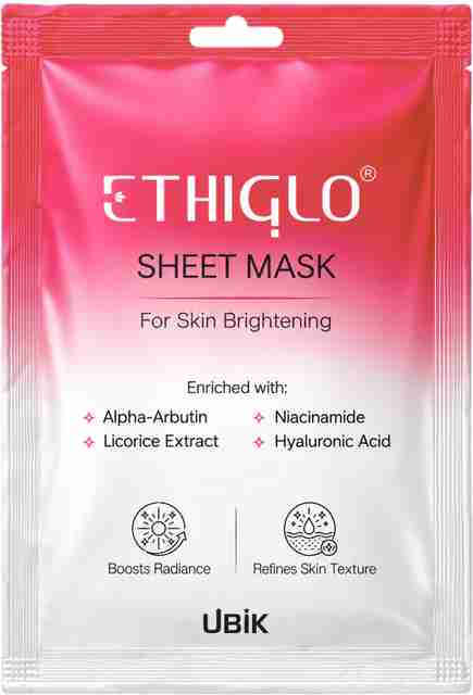 Ethiglo Brightening Sheet Mask with Niacinamide & Hyaluronic Acid, 25g - Image 4