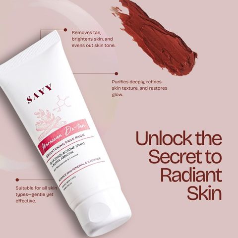 SAYY Moroccan De-tan Brightening face pack for Advance Skin Renewal & Radiance (100 g) - Image 5