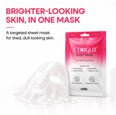 Ethiglo Brightening Sheet Mask with Niacinamide & Hyaluronic Acid, 25g - Image 6