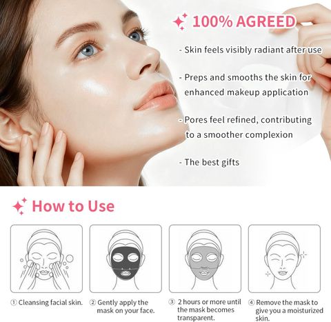 GLAMGUID Pack Of 4 Bio-Collagen OG Overnight Korean Glass Skin Hydrogel Face Mask (134 ml) - Image 6