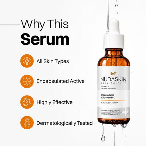 NUDASKIN Encapsulated 10% Vitamin C Face Serum 30ml - Image 8