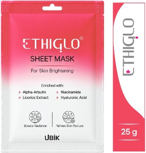 Ethiglo Brightening Sheet Mask with Niacinamide & Hyaluronic Acid, 25g - Image 5