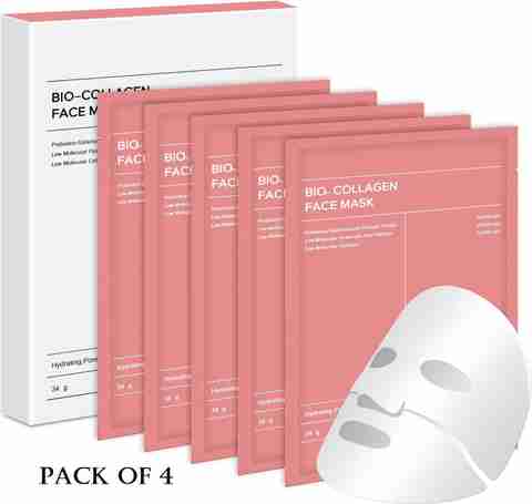 GLAMGUID Pack Of 4 Bio-Collagen OG Overnight Korean Glass Skin Hydrogel Face Mask (134 ml) - Image 5