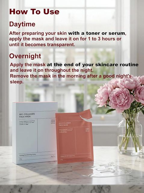 GLAMGUID Pack Of 4 Bio-Collagen OG Overnight Korean Glass Skin Hydrogel Face Mask (134 ml) - Image 8