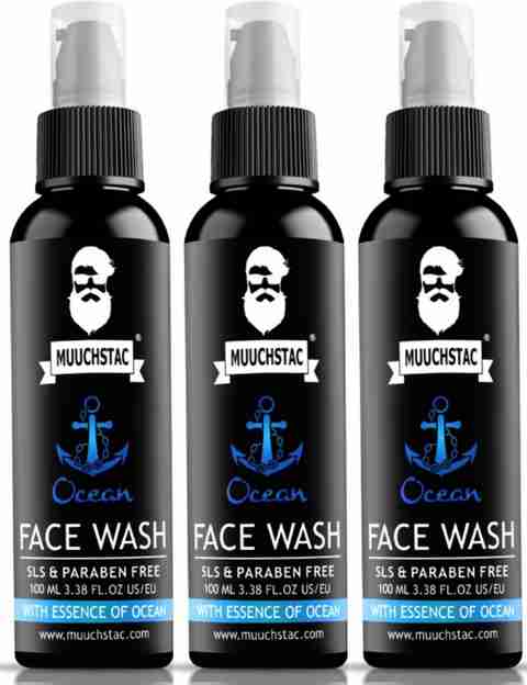 MUUCHSTAC Ocean for Men, Anti Acne & Pimple, Skin Brightening, All Skin Types Face Wash (300 ml) - Image 2