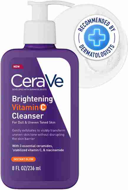 CeraVe Brightening Vitamin C For Dull & Uneven Skin | Reduces Dark Spots Face Wash (236 ml) - Image 5