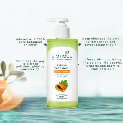 BIOTIQUE Papaya Deep Cleanse Face Wash, 300 ml - Image 7