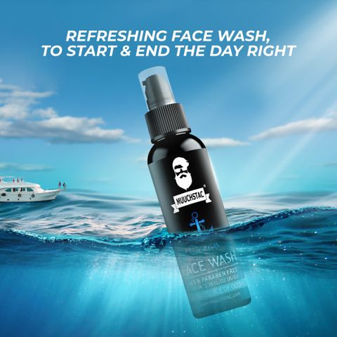 MUUCHSTAC Ocean for Men, Anti Acne & Pimple, Skin Brightening, All Skin Types Face Wash (300 ml) - Image 8
