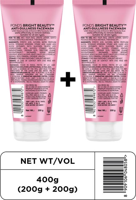 POND's Bright Beauty Combo, Pack of 2, Spotless Glow with Vitamin B3 Face Wash (400 g) - Image 6