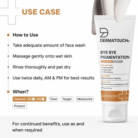Dermatouch Bye Bye Pigmentation Face Wash (70g) - Image 6