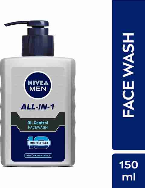 Nivea Men All-In-1 Oil Control Menthol Pump for Excess Oil & Dirt Removal Face Wash (150 ml) - Image 5