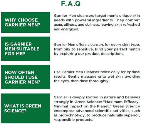 Garnier Men Turbo Bright Anti-Pollution Face Wash 300g - Image 8