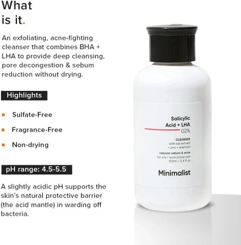Minimalist 2% Salicylic Acid Face Wash 100ml - Image 3