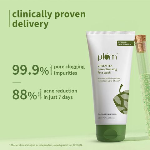 Plum Green Tea Pore Cleanser For Oily, Acne-Prone Skin | Fights Pimples | Non-Drying |Men and Women Face Wash (50 ml) - Image 3