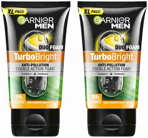 Garnier Men Turbo Bright Anti-Pollution Face Wash 300g - Image 2