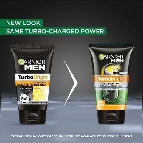 Garnier Men Turbo Bright Anti-Pollution Face Wash 300g - Image 3