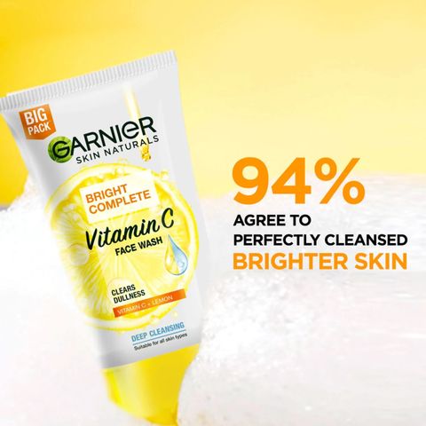 Garnier Men Bright Complete Vitamin C Face Wash, 150g - Image 5
