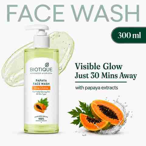 BIOTIQUE Papaya Deep Cleanse Face Wash, 300 ml - Image 5