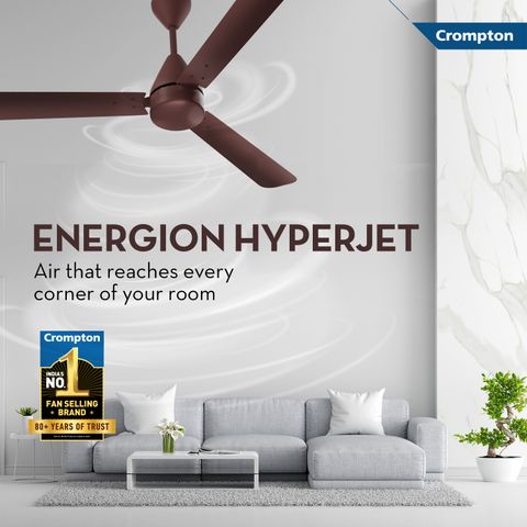 Crompton Energion Hyperjet | BLDC Technology | Remote Control with 2 Year Warranty Energy Saving 1200 mm Ceiling Fan (5 Star | Brown | Pack of 1) - Image 7