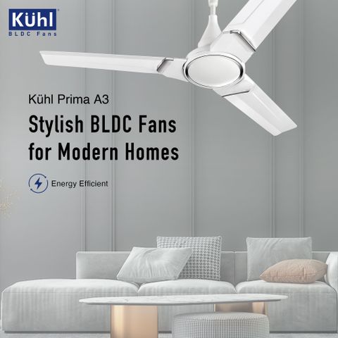 KUHL Prima A3 BLDC Ceiling Fan 1200mm White - Image 4