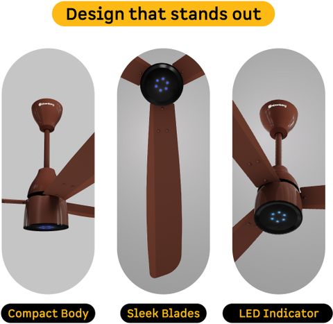 Atomberg Renesa Prime Remote 1200mm Ceiling Fan, Gloss Brown - Image 7