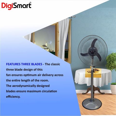 DIGISMART 400mm Pedestal Fan, Grey - Image 8