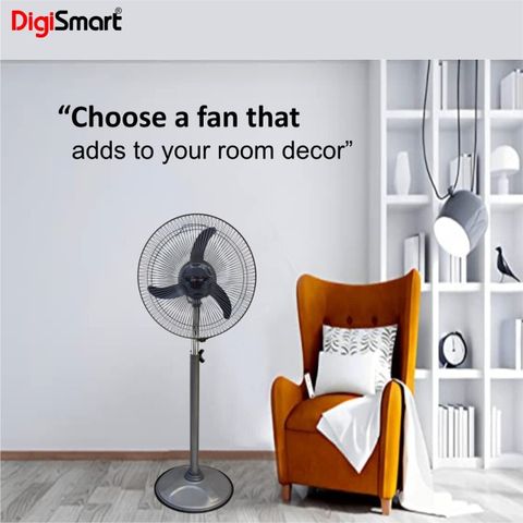 DIGISMART 400mm Pedestal Fan, Grey - Image 4