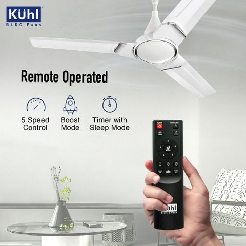 KUHL Prima A3 BLDC Ceiling Fan 1200mm White - Image 5