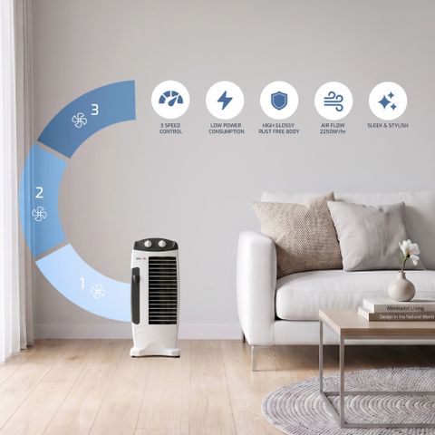 iBELL HAWADELUXE Anti Dust Tower Fan (White) - Image 5