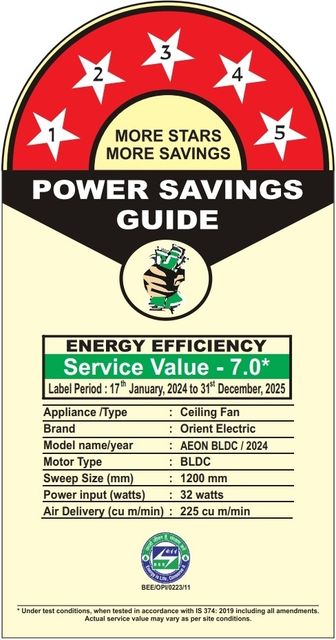 Orient Electric Aeon BLDC Pro with 5 Year Warranty Anti Dust, BLDC Motor with Remote, Energy Saving, High Air Delivery, Silent Operation 1200 mm Ceiling Fan (5 Star | Tangerine Brown | Pack of 1) - Image 4