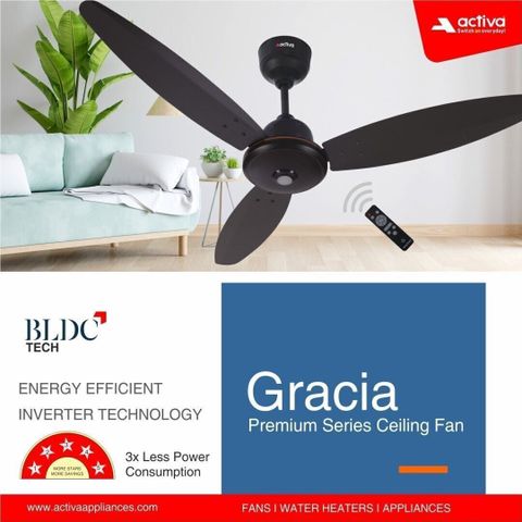 ACTIVA BLDC GRACIA 1200mm Ceiling Fan, Brown - Image 6