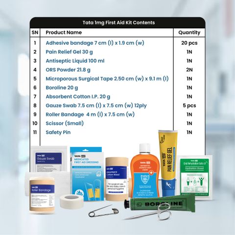 TATA 1mg T1MG/FA02 First Aid Kit (Home, Sports and Fitness, Vehicle, Workplace) - Image 6