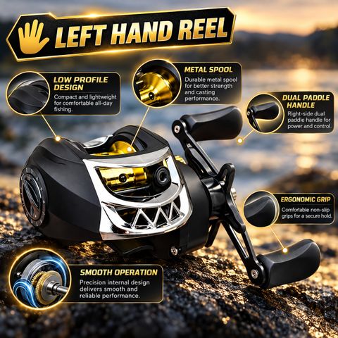 Puedo Left Grip Premium Baitcast Fishing Reel - Image 6