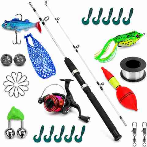 River Hunt Tackle Starter Kit Fishing Rod and Reel Combo (150 cm, - Image 2