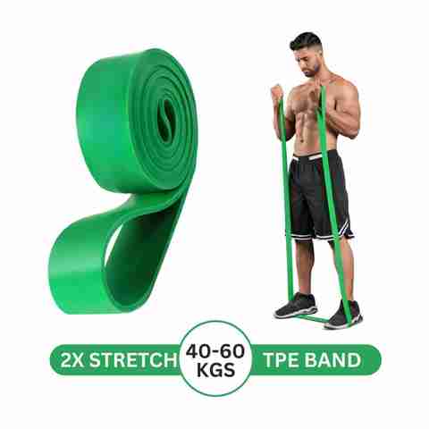 GJSHOP TPE Resistance Bands for Workout & Pull Up Support â Heavy Duty Stretching Band Resistance Band (Green, Pack of 1) - Image 3