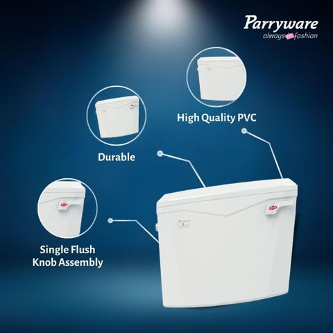 Parryware Slimflush Tip Top Polypropylene Cistern set of 4 pic 334