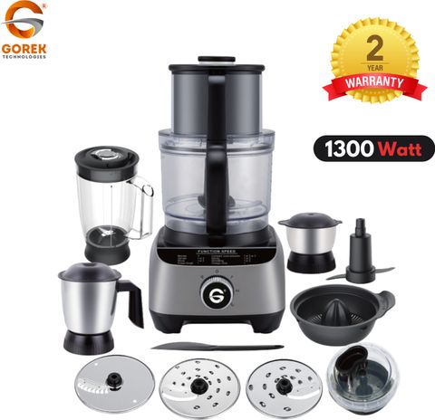 gorek technologies GT-FP101 1300W Food Processor, Silver - Image 6