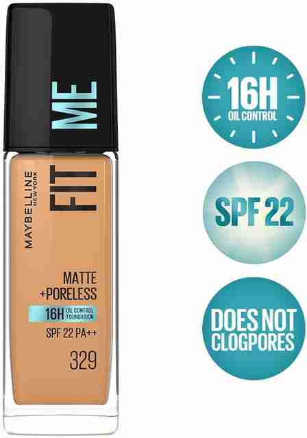 MAYBELLINE NEW YORK Matte + Poreless Foundation Natural Matte - Shade 329 Foundation (Shade 329, 30 ml) - Image 2