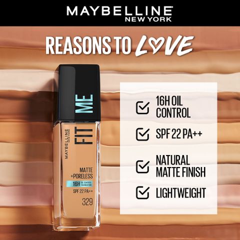 MAYBELLINE NEW YORK Matte + Poreless Foundation Natural Matte - Shade 329 Foundation (Shade 329, 30 ml) - Image 3