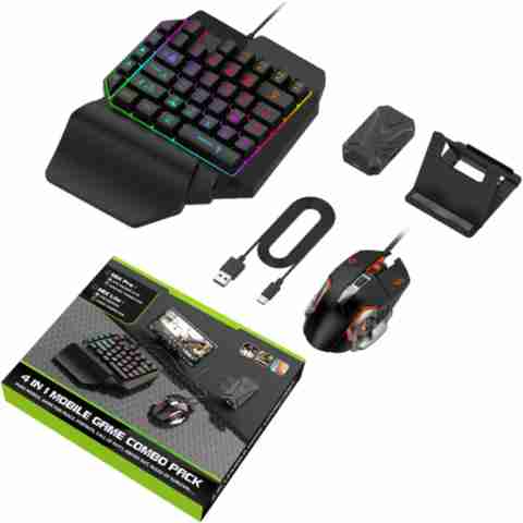 PTCMart Mix Pro Keyboard and Mouse USB Keyboard Mouse Adapter Converter for Android iOS Gaming Accessory Kit (Multicolor, For Wii) - Image 2
