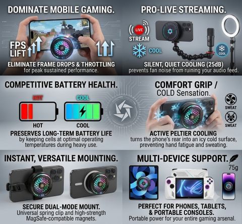 Amuart Active Semiconductor Cooling Gaming Accessory Kit (Black) - Image 8