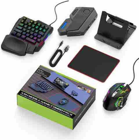 HG WORLD 5-in-1 Mobile Gaming Keyboard Mouse Combo (Black) - Image 2