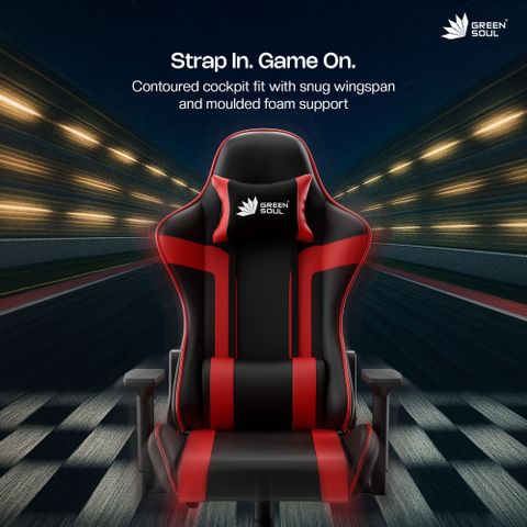 GREEN SOUL Raptor 2.0 Racing Edition Gaming Chair, Black/Red - Image 3