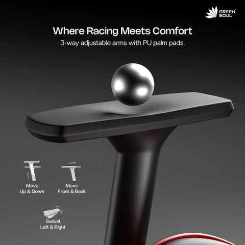 GREEN SOUL Raptor 2.0 Racing Edition Gaming Chair, Black/Red - Image 7